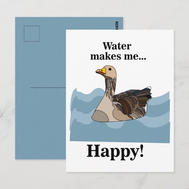 Carte Postale Oiseaux D'Oie Nager Dans L'Eau Oiseaux (Devant / Derrière)