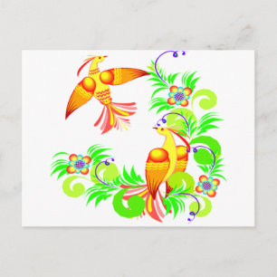 Carte Postale Oiseaux En Couleur