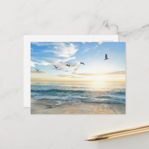 Carte Postale Oiseaux en vol au-dessus de l'océan