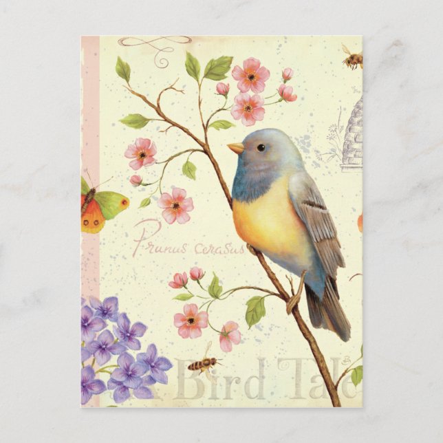 Carte Postale Oiseaux et abeilles (Devant)