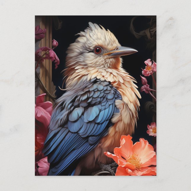 Carte Postale Oiseaux et fleurs (Devant)