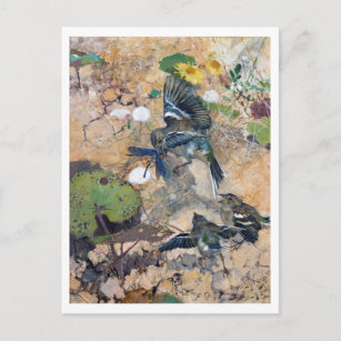 Carte Postale Oiseaux et libellules, Bruno Liljefors
