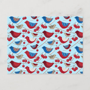 Carte Postale Oiseaux et pommes d'hiver