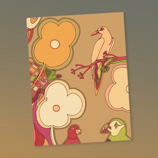Carte Postale Oiseaux Fantaisistes (Créateur téléchargé)