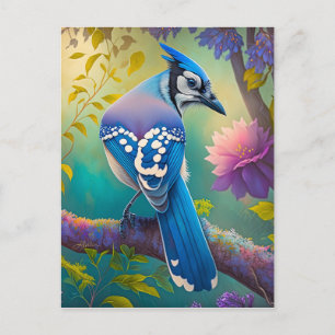 Carte Postale Oiseaux Fantastiques Geai Bleu