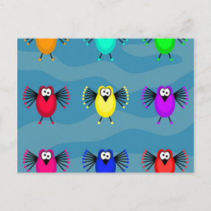 Carte Postale Oiseaux funky