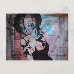 Carte Postale Oiseaux gothiques Voile Voile Oiseau Surreal Art C