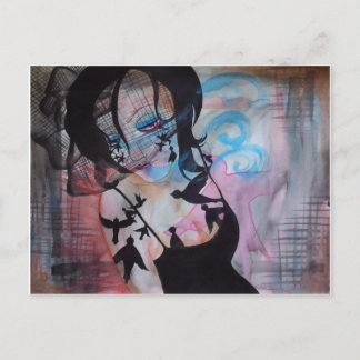 Carte Postale Oiseaux gothiques Voile Voile Oiseau Surreal Art C