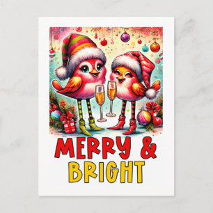 Carte Postale Oiseaux Joyeux et Lumineux