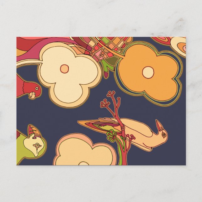 Carte Postale Oiseaux lunaires (Devant)