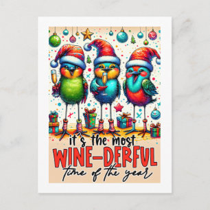 Carte Postale Oiseaux Merveilleux au Vin qui Trinquaient dans la