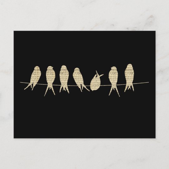 Carte Postale Oiseaux Musicaux En Feuille Uniques Zazzle Fr