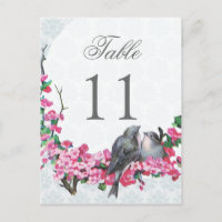 Oiseaux Vintages d'hiver Numéro de Mariage du tabl