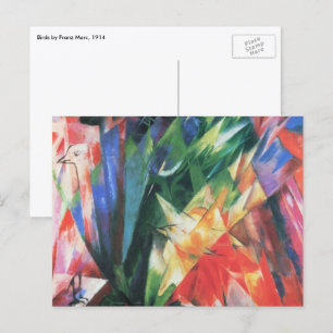 Carte Postale Oiseaux (Vogel) par Franz Marc, Art Cubisme Vintag