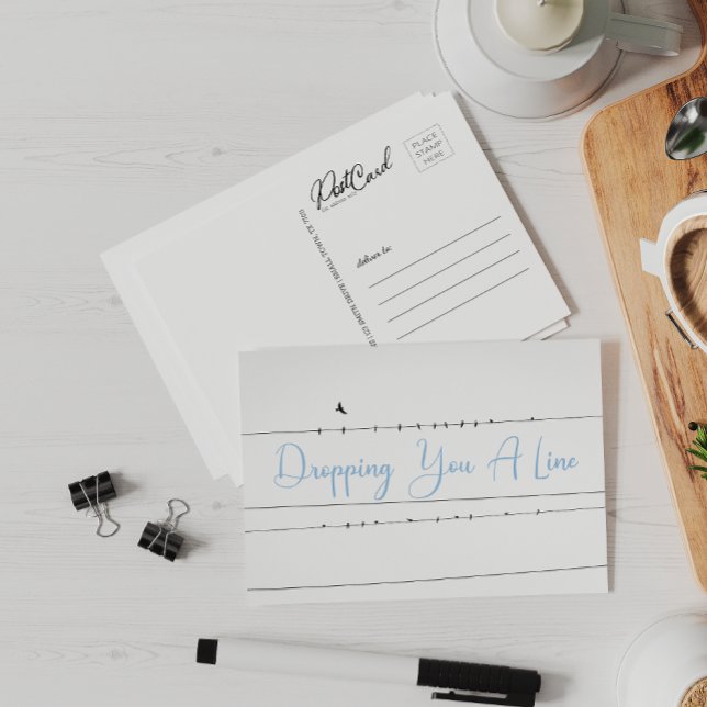 Carte Postale Oiseaux vous déposer une ligne envoyer une note di (Créateur téléchargé)