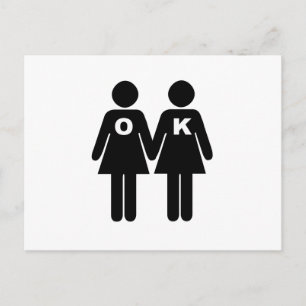 Carte Postale OK TO BE GAY (lesbienne)