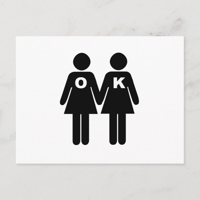 Carte Postale OK TO BE GAY (lesbienne) (Devant)
