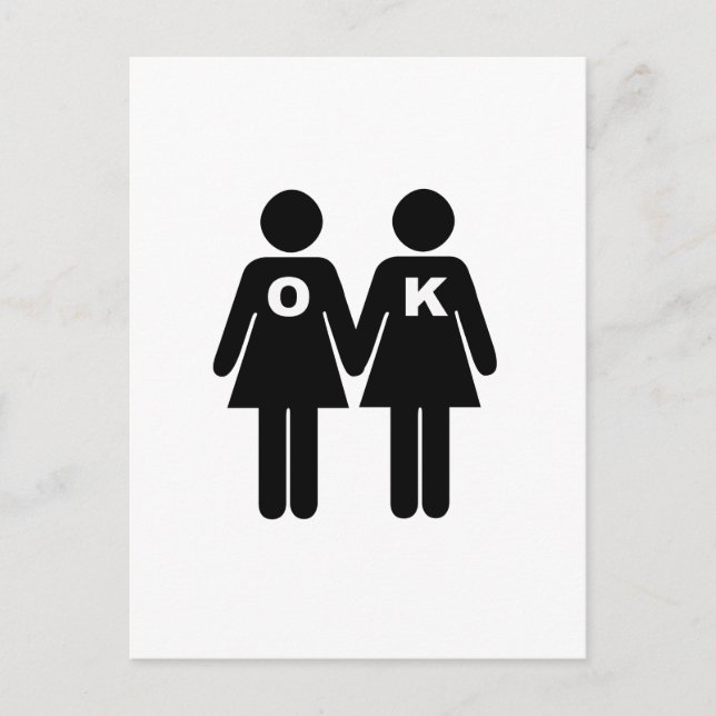 Carte Postale OK TO BE GAY (lesbienne) (Devant)