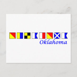 Carte Postale Oklahoma épelé dans l'alphabet du drapeau nautique