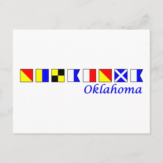 Carte Postale Oklahoma épelé dans l'alphabet du drapeau nautique (Devant)