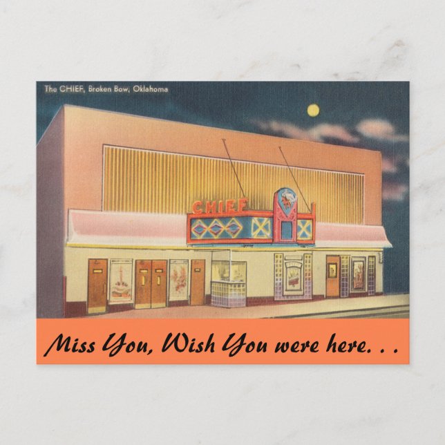 Carte Postale Oklahoma, Le Théâtre En Chef, Broken Bow (Devant)