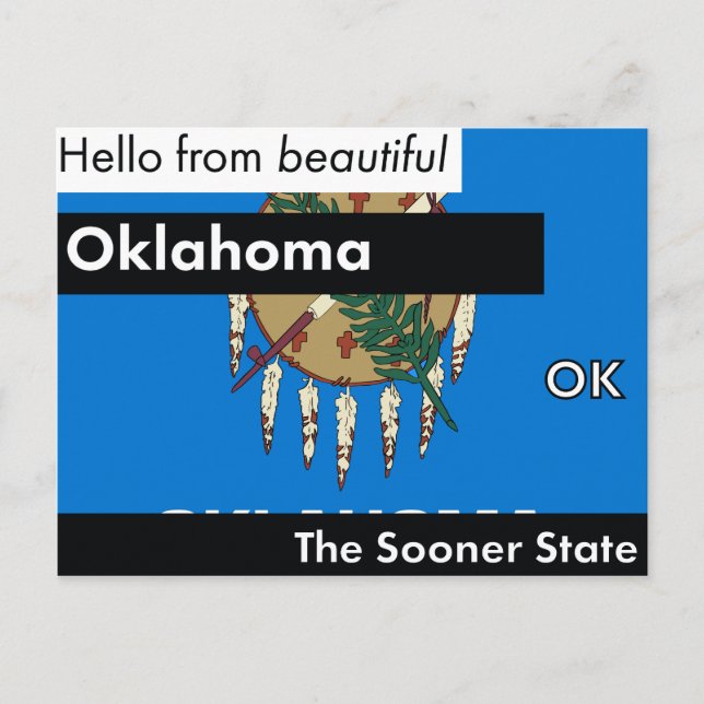 Carte Postale Oklahoma L'État Le Plus Tôt (Devant)