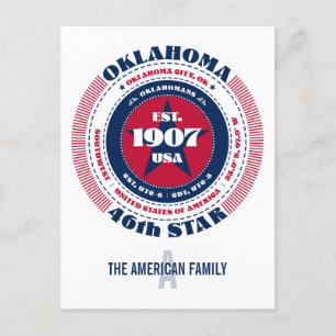 Carte Postale Oklahoma, Oklahoma City, OK, Patriotique, Monogram