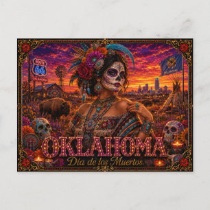 Carte Postale Oklahoma Rétro Día de los Muertos
