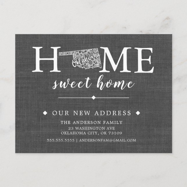 Carte postale OKLAHOMA State Moving Faire-part (Devant)