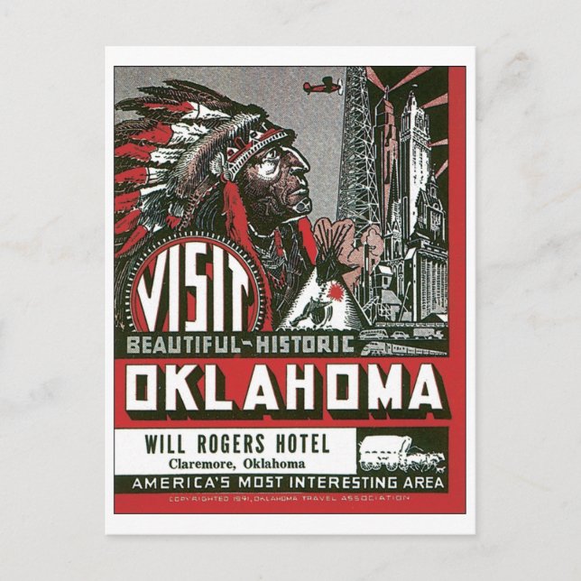 Carte Postale Oklahoma Will Rogers Hotel, Claremore Oklahoma (Devant)