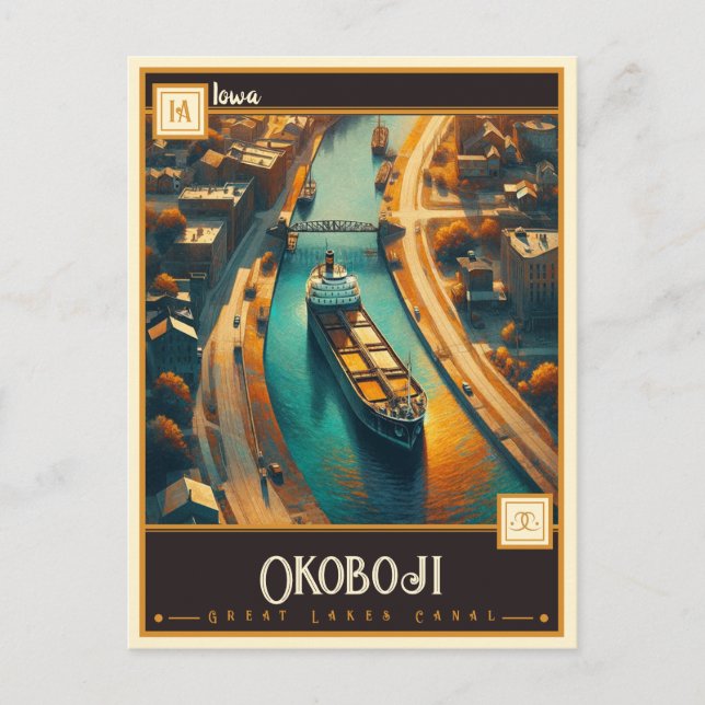 Carte Postale Okoboji, Iowa | VINTAGE (Devant)