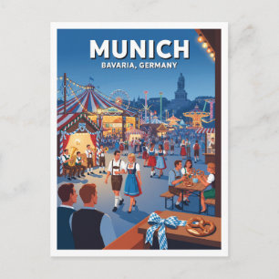 Carte Postale Oktoberfest à Theresienwiese Munich Allemagne