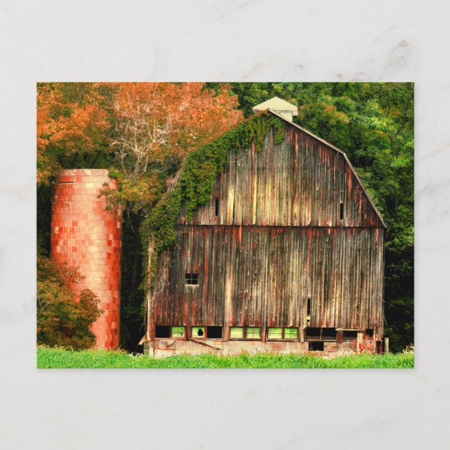 CARTE POSTALE OLD BARN AND SILO (Devant)