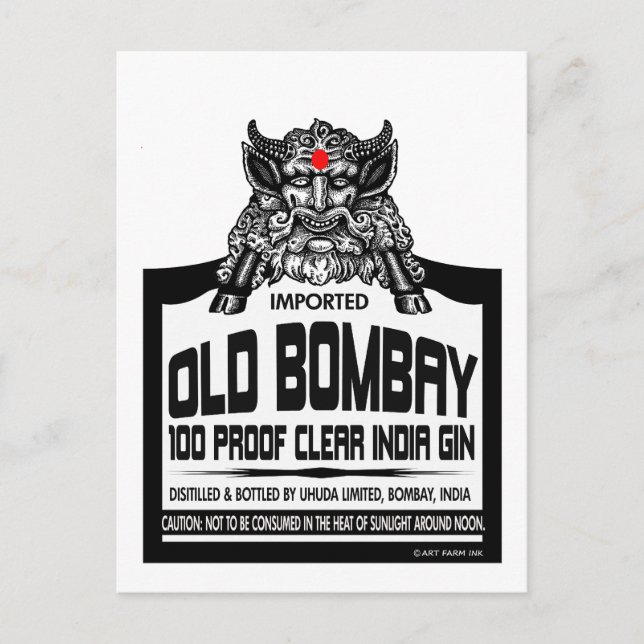 Carte Postale Old Bombay Gin (Devant)