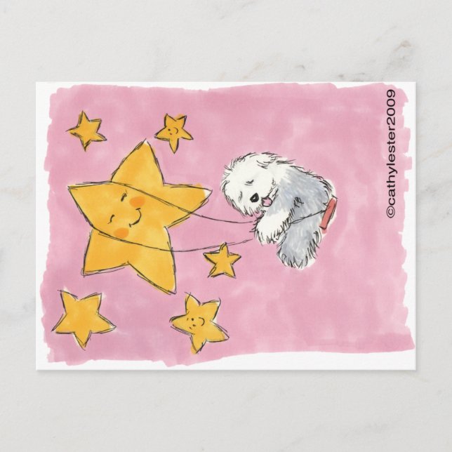 Carte Postale Old English Sheepdog Star (Devant)