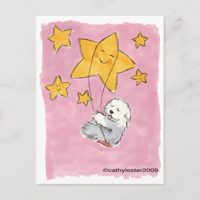 Carte Postale Old English Sheepdog Star (Devant)