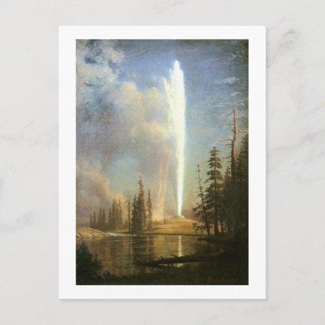 Carte Postale Old Faithful, Albert Bierstadt (Devant)