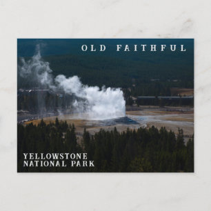 Carte Postale Old Faithouse Geyser Eruption Yellowstone