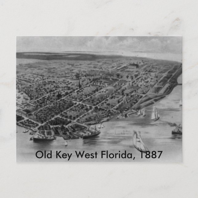 Carte Postale Old Key West Florida Post Card, 1887 (Devant)