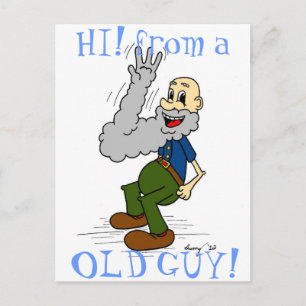 Carte postale Old Man Waving Beard "HI ! from a ol