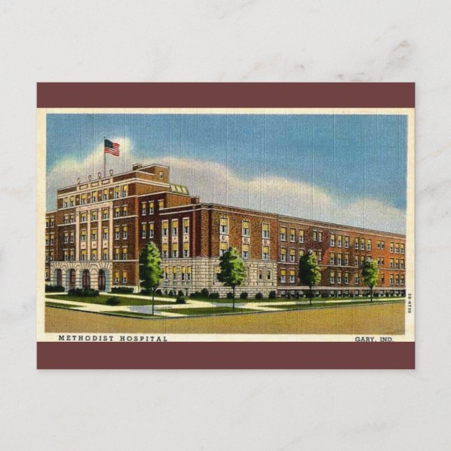 Carte Postale Old Methodist Hospital à Gary, Indiana (Devant)