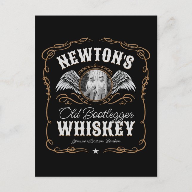 Carte Postale Old Moonshine Whiskey Étiquette AJOUTER PHOTO Nom  (Devant)