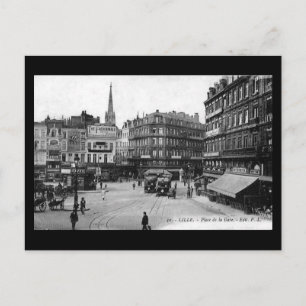 Carte Postale Old Postcard - Lille, Place de la Gare