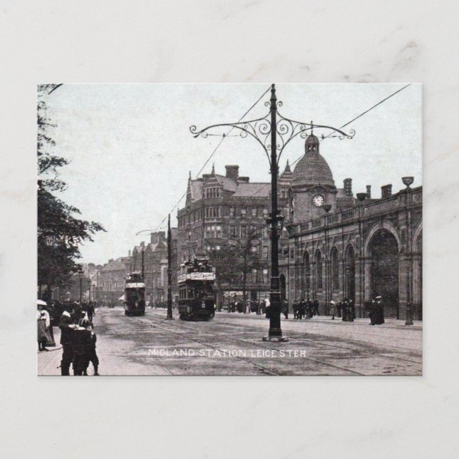 Carte Postale Old Postcard - Midland Station, Leicester (Devant)