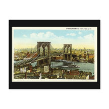 Old Postcard - New York City, Brooklyn Bridge