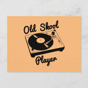 Carte Postale Old Skool Player Vinyl Record Tourne-disque DJ