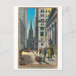Carte Postale Old Trinity & Wall Street, New York
