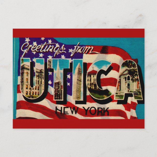 Carte postale Old Utica New York Grey (Devant)