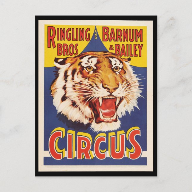 Carte Postale Old vintage tiger circus poster 1900 s (Devant)