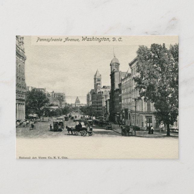 Carte Postale Old Washington DC Pennsylvania Ave (Devant)